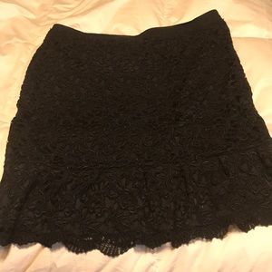 Beautiful fully lined black lace skirt never worn